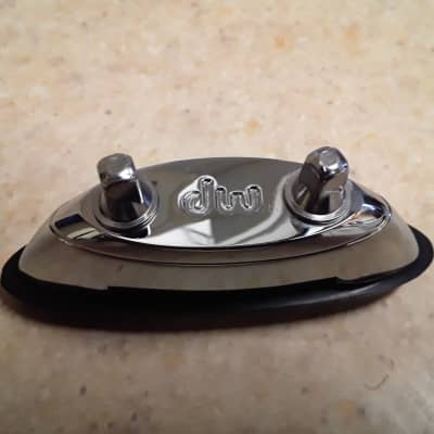DW Chrome Butt Plate for Snare Drum with Mounting Screws & Gasket - *Never Used* - (2" Hole Spacing) image 5
