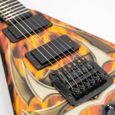 Early 2000’s B.C. Rich KKV Kerry King Signature Flying V w/ Tribal over Fire Graphic image 3