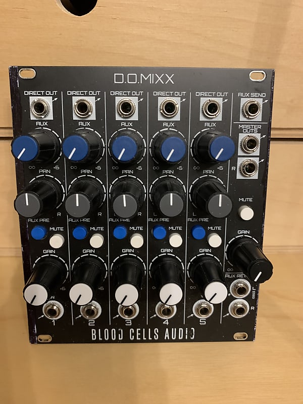 Blood Cells Audio D.O.MIXX 5-in, 2-out, 1-aux eurorack mixer +cables image 1