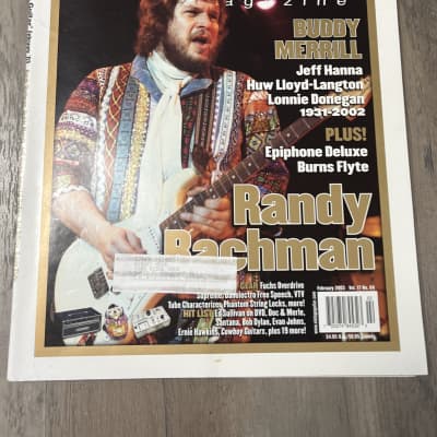 Vintage guitar magazine Buddy Merrill Hannah, Lonnie donegan langton Randy Bachman February 2003 for sale