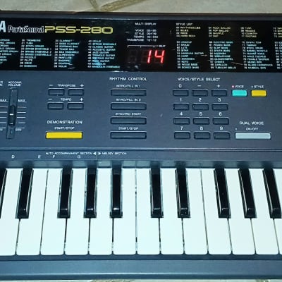 Vintage 1980s Yamaha PSS-280 Portasound Keyboard Synth with Power Supply lofi retro