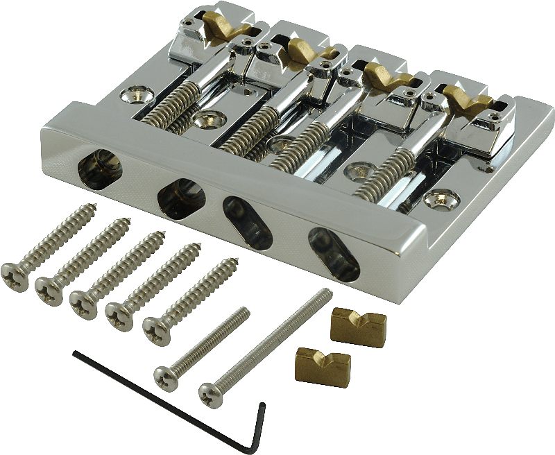 Hipshot KickAss Bridge Chrome for 4 String Bass Reverb