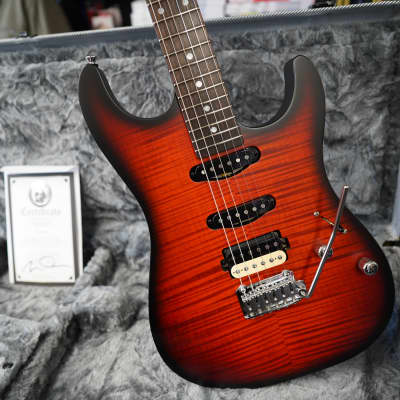 Schecter CUSTOM SHOP USA Sunset Custom-II HSS Tiger Eye Satin 6-String w/Case (2024) image 2