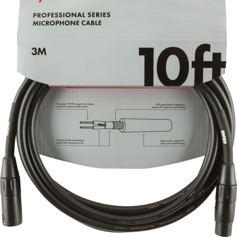 Photos - Instrument Cable Fender   PRO10'MICROPHONECABLE Black Black new  2021