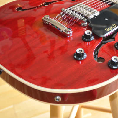 GUILD Starfire I-12 DC Cherry Red Stopbar / Newark St. Collection / 12-String Thinline Hollow Body image 4