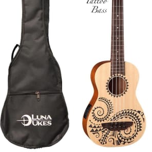 Luna Tattoo Ukulele Acoustic-Electric Bass