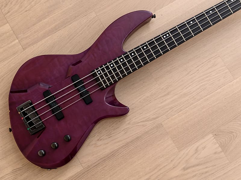 1980s ESP Horizon Custom Neck Through Vintage Bass Guitar Purple image 1