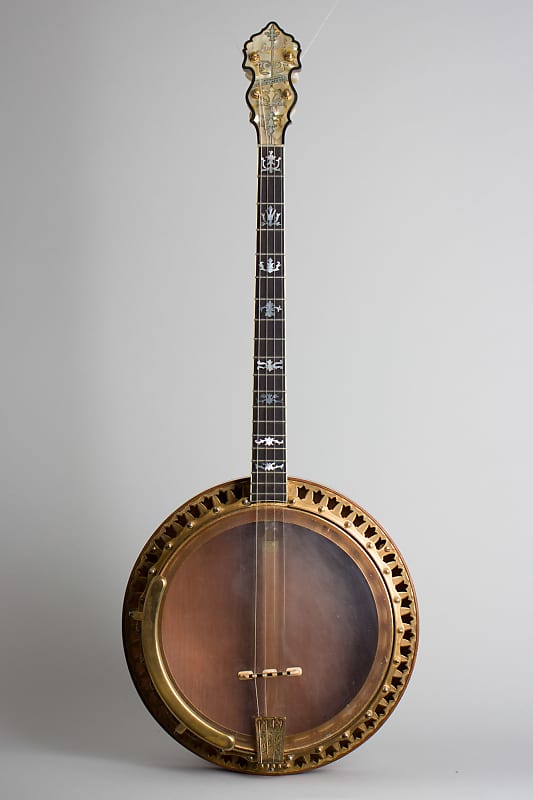 Ludwig  Standard Art Tenor Banjo (1927), ser. #9529, original black hard shell case. image 1