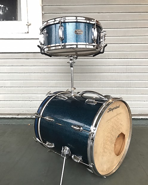 Slingerland Cocktail #286 1963 Sparkling Blue Pearl Bop Drum