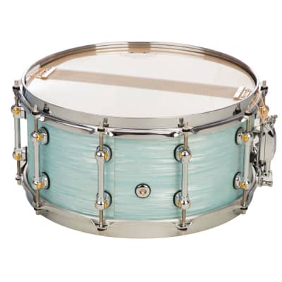 Pearl Music City Custom Master's Maple Reserve 6.5x14 Snare Drum - Ice Blue Oyster image 9