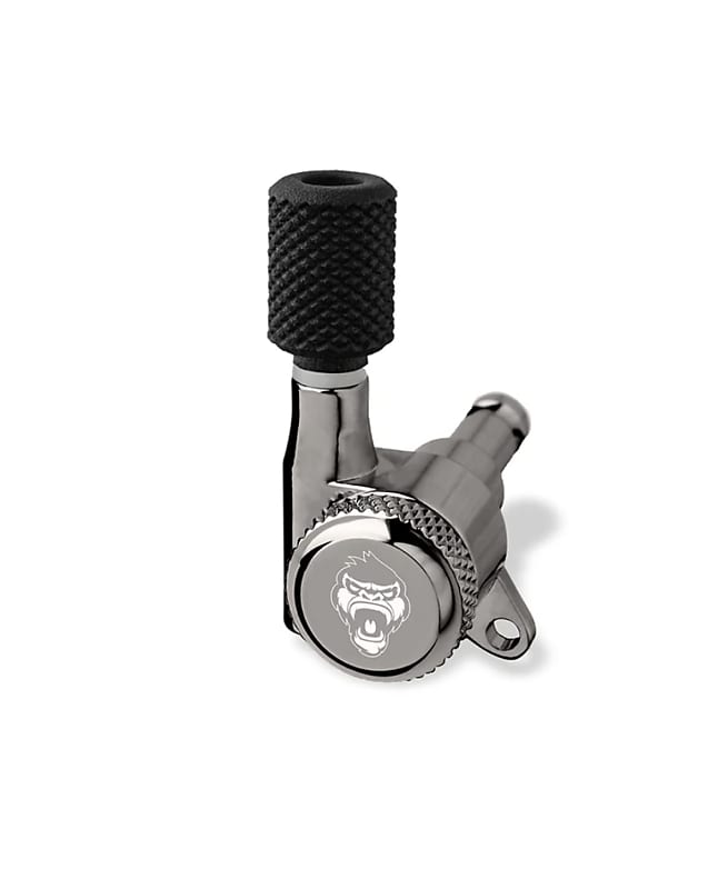 6 String Set - Guitar Monkey Monkey Grip - Locking Tuners - Megalight Bavarian Barrel Buttons - Black Nickel image 1