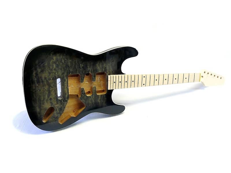 E-Gitarren Bausatz / Guitar DIY Kit ML-Factory® MLS transp. Black Mahagoni/Ahorn ohne Hardware image 1