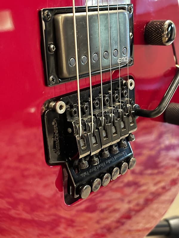 2000 Jackson Dinky Reverse DK-2R In Trans Red Over Flamed