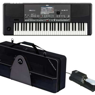 Korg Pa600 61-key Arranger Keyboard + USS1-61 Soft Case + KSP100 Pedal
