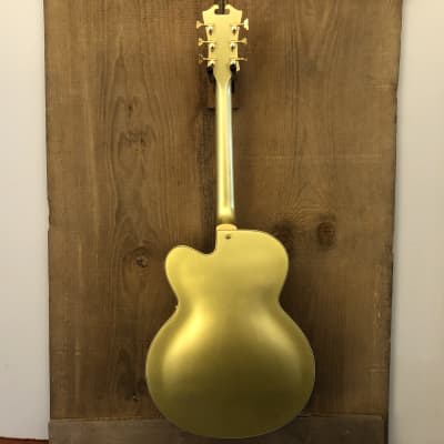 Dot on Shaft Carparelli Hollow Body Archtop Guitar Gold Metallic w/ Hard Case image 5