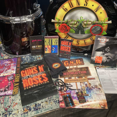 Frank Ferrer's Guns N Roses, Pork Pie, 2014 Las Vegas Residency Drum Set, 26",18",16",12" Black Cherry Sparkle. Signed! Authenticated! image 12