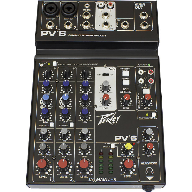 Peavey PV 6 v2 6 Channel Mixer image 1