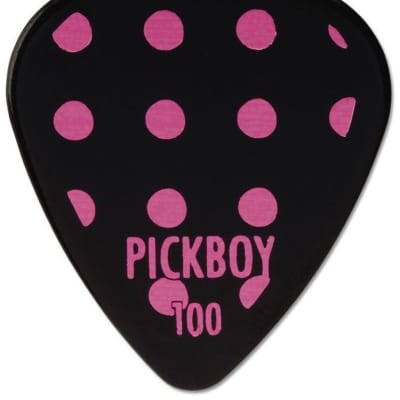 Pickboy Pink Dots on Black Celltex Guitar/Bass Picks 0.75mm (10pk) image 2