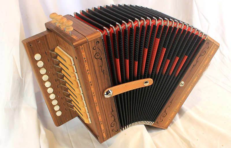 NEW Walnut Beltuna Cajun Melodeon Diatonic Button Accordion D BINCI LMMH 10 2 image 1
