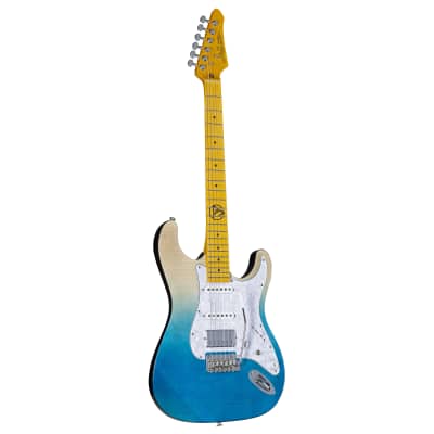 J & D ST-Flame Blue Natural Fade - Electric Guitar for sale