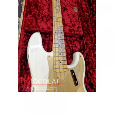 Fender Custom Shop 58 Precision Bass Heavy Relic Maple Neck Vintage White image 13