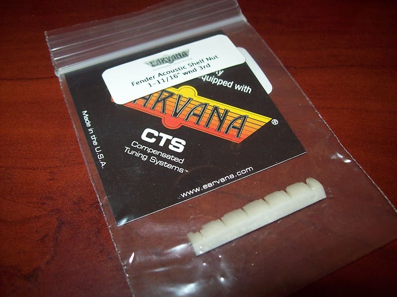 Earvana Compensated 1-11/16" Nut For Fender Acoustic, Wound 3rd, CREAM image 1