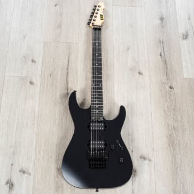 ESP USA M-II FR Guitar, Ebony Fretboard, Duncan Alnico II Pros, Black Open Grain image 3