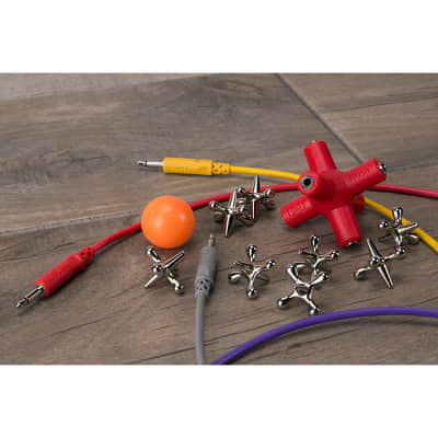 HOSA GMM-105PK Knucklebones Signal Splitter 3.5 mm X 6 Red (10-Pack) image 4