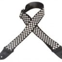 Levy's MP-28 2" Guitar Strap in Black/White Checkered Pattern