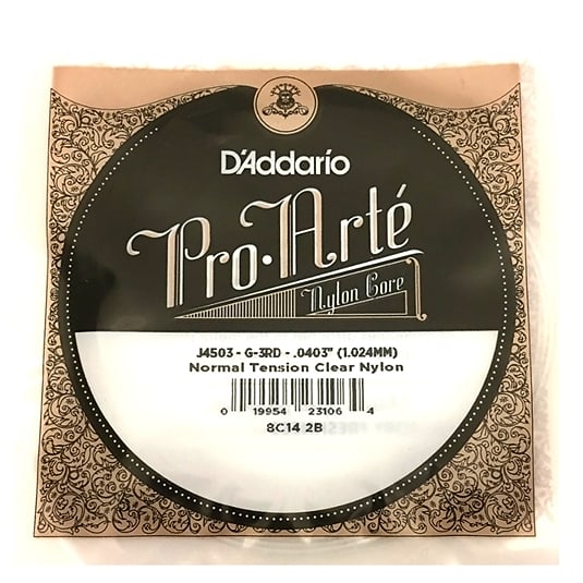 J4503 Pro-Arte Nylon Clear Classical Guitar Single String Normal Tension Third (G) image 1
