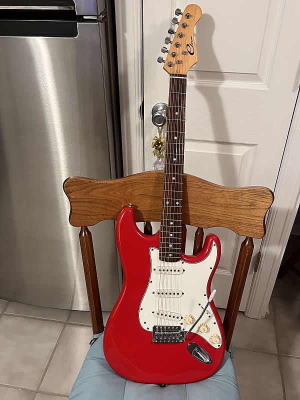 Eleca Strat Guitar Red with Tremolo Bar image 1