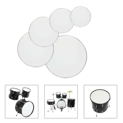 New White 12" 13" 14" 16" 22" PET Drum Heads Drum Skins Percussion Accessories image 3