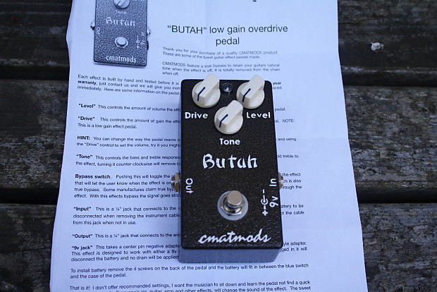 Butah overdrive pedal, cmatmods | Reverb