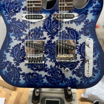Forrest Double Neck Electric 12/6 with B bender 6/12 2000 Paisley Blue with case! image 20