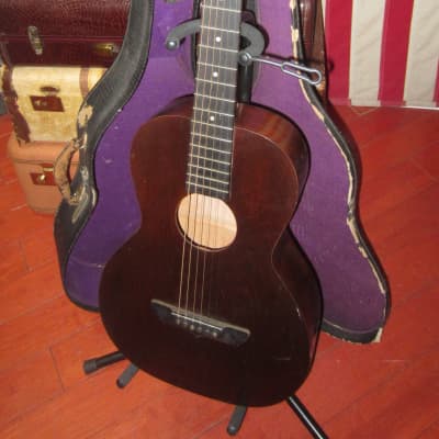 Circa 1930 Stromberg-Voisinet Parlor Guitar Mahogany w/ Original Case image 3