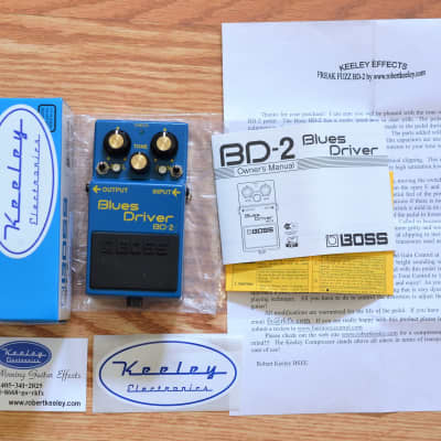 Boss BD-2 Blues Driver w/ Keeley Freak Fuzz Mod Blue | Reverb