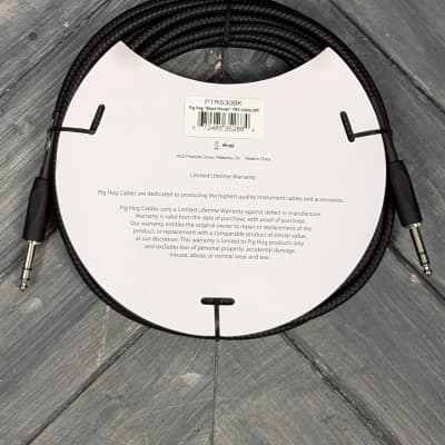 Mint PIG HOG PTRS30BK VINTAGE SERIES “BLACK WOVEN” TRS CABLE, 30 FT image 2