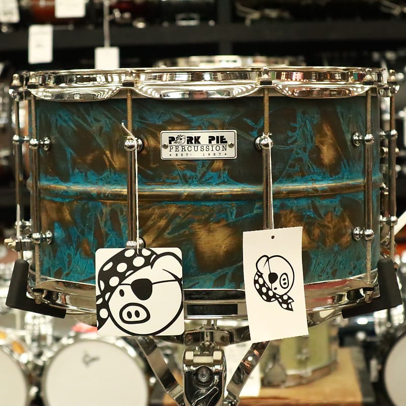 8×14 Patina Brass with Aged Hardware – Pork Pie Percussion