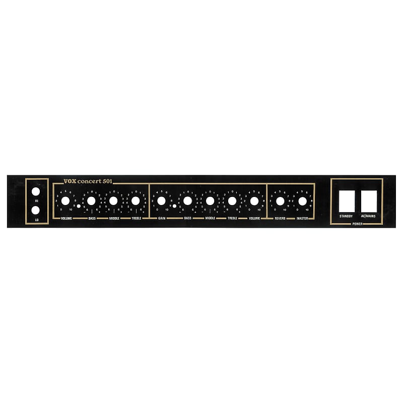 Control Panel for the Vox Concert 501 Amplifier - Mid Eighties Model imagen 1