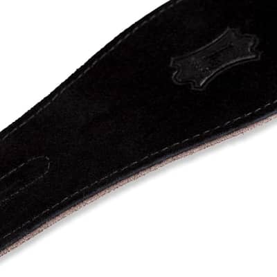 Levy's Leathers MS26-BLK 2.5" Hand-Brushed Suede Guitar Strap, Black image 3