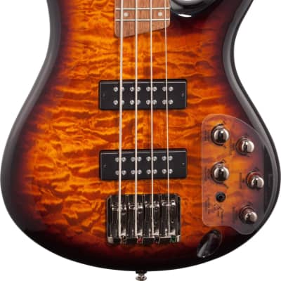 Ibanez SR400EQM SR Standard 4-String Quilted Maple Bass Guitar, Dragon Eye Burst image 1