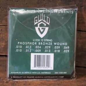 6 (Six) packs of Guild L1250 12 string guitar strings Free Shipping #176 image 7