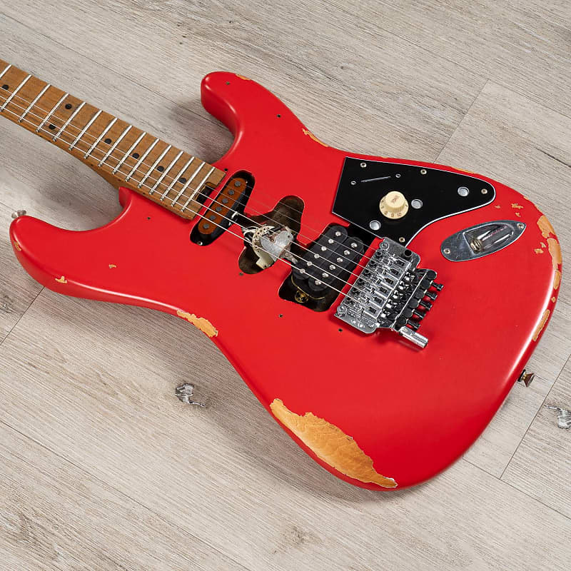 Mint EVH Frankie Relic Series Guitar, Maple Fingerboard, Relic Red image 1