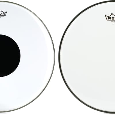 Remo Controlled Sound Clear Drumhead - 18 inch - with Black Dot  Bundle with Remo Ambassador Clear Drumhead - 13 inch image 1