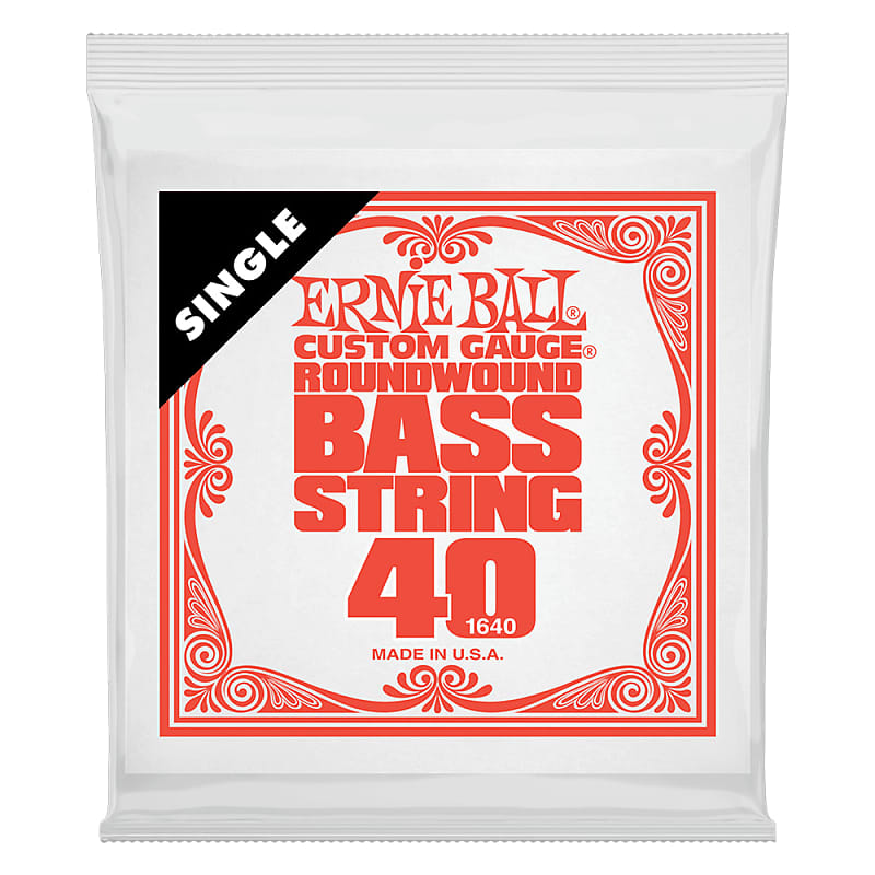 Ernie Ball Round Wound Single .040 Bass String Nickel Wound image 1