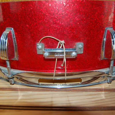 Vintage Ludwig 1970s Maple 15 x 12 Marching Snare Drum - Red/Gold Sparkle image 12