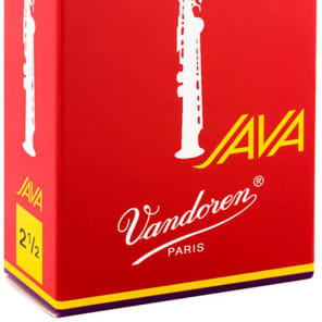 Vandoren SR3025R Java Red Soprano Saxophone Reeds - Strength 2.5 (Box of 10)