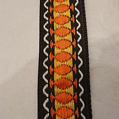 Henry Heller VINTAGE REISSUE Deluxe HVDX-03" JACQUARD WEAVE W LEATHER ENDS GUITAR STRAP image 2