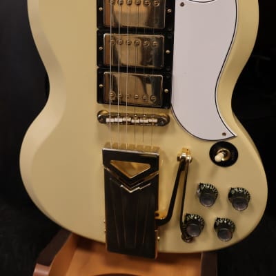 Gibson 60th Anniversary 1961 SG Les Paul Custom Polaris White Sideways Vibrola (USED) image 2