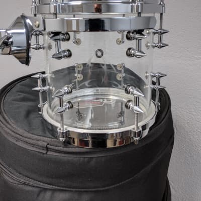 7 pc. Custom Cast Acrylic Shell Drum Set Custom 2018 - Clear image 4